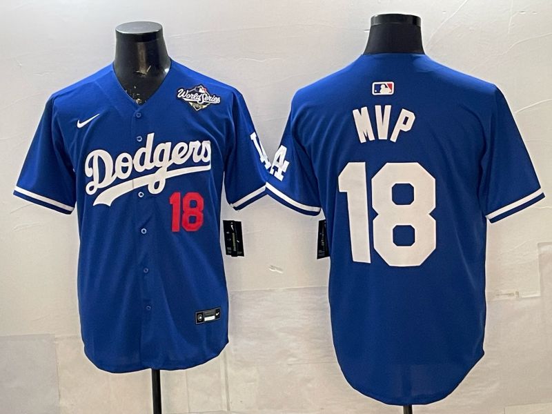 Men Los Angeles Dodgers #18 Mvp Blue 2026 Nike Game MLB Jersey 005